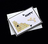 Bee Happy - Handcrafted (blank) Card - dr17-0001